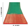 Sanskriti Vintage Red/Green Sarees Pure Silk Woven Premium Sari 5yd Craft Fabric