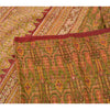 Sanskriti Vintage Sarees Green/Red Pure Cotton Printed Woven Sari Craft Fabric