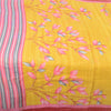 Sanskriti Vintage Sarees Indian Yellow Pure Cotton Printed Sari 5yd Craft Fabric