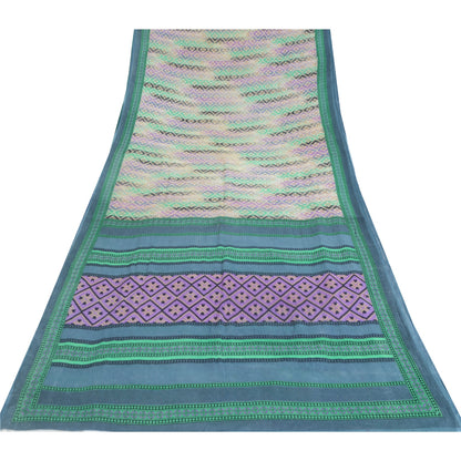 Sanskriti Vintage Sarees Indian Multi Pure Cotton Printed Sari Soft Craft Fabric