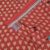 Sanskriti Vintage Sarees Red Indian Pure Cotton Printed Sari Soft Craft Fabric