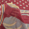 Sanskriti Vintage Sarees Red Indian Pure Cotton Printed Sari 5yd Craft Fabric