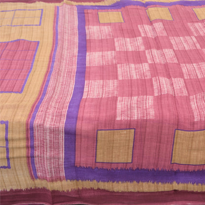 Sanskriti Vintage Sarees Indian Pink 100% Pure Cotton Printed Sari Craft Fabric