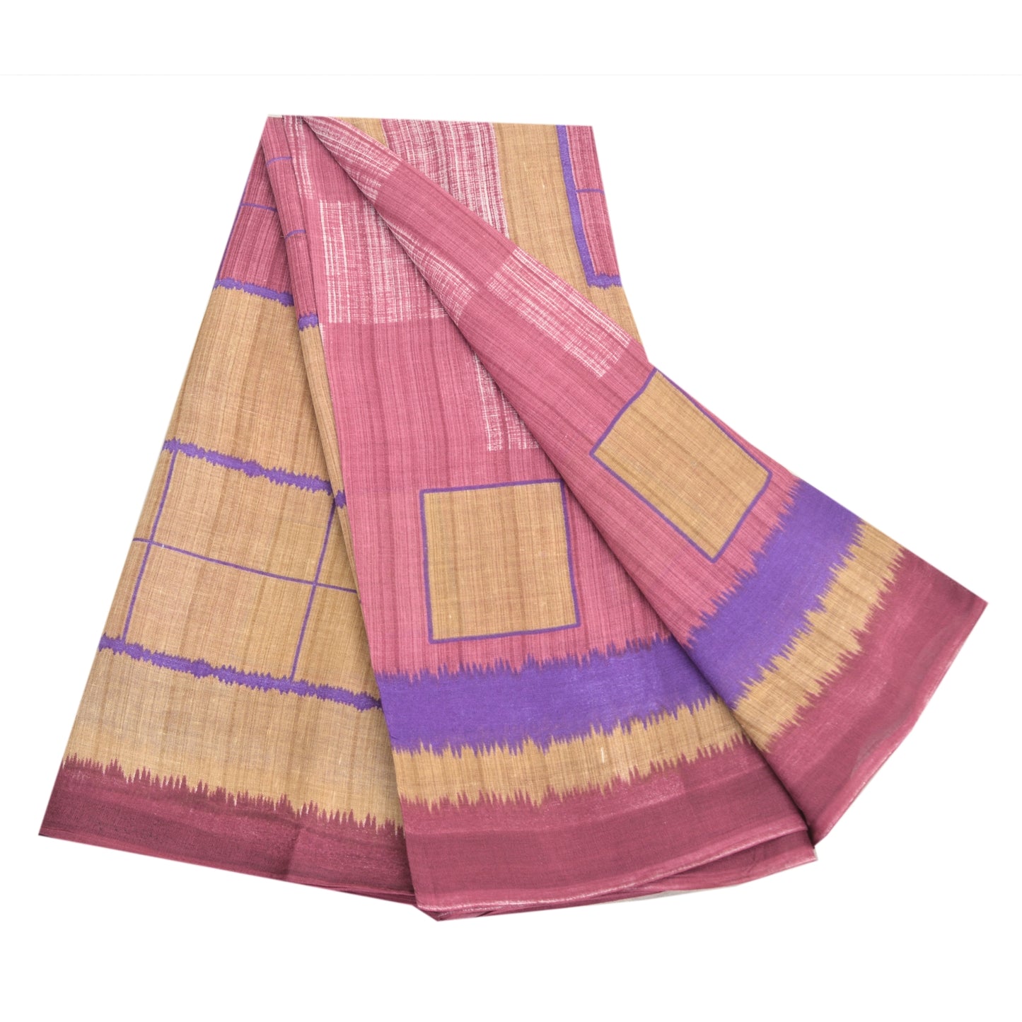 Sanskriti Vintage Sarees Indian Pink 100% Pure Cotton Printed Sari Craft Fabric