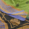 Sanskriti Vintage Sarees Green Pure Cotton Printed Sari 5yd Soft Craft Fabric