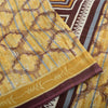 Sanskriti Vintage Sarees Light Yellow Pure Cotton Printed Sari 5yd Craft Fabric