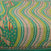 Sanskriti Vintage Sarees Green Indian Pure Cotton Printed Sari 5yd Craft Fabric