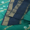 Sanskriti Vintage Sarees Green Bandhani Work Zari Woven Pure Cotton Sari Fabric