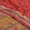 Sanskriti Vintage Sarees From India Red Pure Cotton Printed Sari Craft Fabric