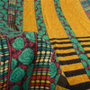 Sanskriti Vintage Sarees Yellow 100% Pure Cotton Printed Sari 5yd Craft Fabric