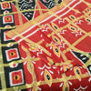 Sanskriti Vintage Sarees Red Pure Cotton Ikat Print Woven Sari 5yd Craft Fabric