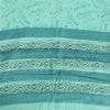 Sanskriti Vintage Sarees Sea-Green Pure Cotton Bird Print Sari 5yd Craft Fabric