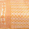 Sanskriti Vintage Sarees Yellow/White Pure Cotton Printed Sari 5yd Craft Fabric