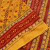 Sanskriti Vintage Sarees Yellow/Red Pure Cotton Printed Woven Sari Craft Fabric