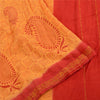 Sanskriti Vintage Sarees Yellow/Red Pure Cotton Zari Woven Printed Sari Fabric