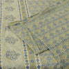 Sanskriti Vintage Sarees Green/Blue Blend Cotton Printed Sari 5yd Craft Fabric