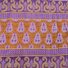 Sanskriti Vintage Sarees Purple/Saffron Pure Cotton Print Sari 5yd Craft Fabric