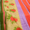 Sanskriti Vintage Sarees Indian Multi Pure Cotton Printed Sari 5yd Craft Fabric