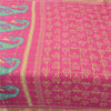 Sanskriti Vintage Sarees Indian Pink Pure Cotton Woven Printed Sari Craft Fabric