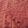 Sanskriti Vintage Sarees Dusty Red Pure Cotton Kantha Printed Sari 5yd Fabric