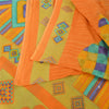 Sanskriti Vintage Sarees Indian Saffron Pure Cotton Print Sari 5yd Craft Fabric