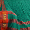 Sanskriti Vintage Sarees Green Bandhani Zari Woven Print Pure Cotton Sari Fabric