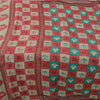 Sanskriti Vintage Sarees From India Red Pure Cotton Print Sari 5yd Craft Fabric