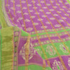 Sanskriti Vintage Sarees Purple Pure Cotton Printed Woven Sari 5yd Craft Fabric