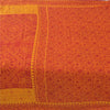 Sanskriti Vintage Sarees Red/Yellow Bandhani Pure Cotton Printed Sari 5yd Fabric