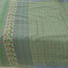 Sanskriti Vintage Sarees Indian Green Pure Cotton Printed Sari 5yd Craft Fabric