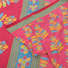 Sanskriti Vintage Sarees Indian Pink Pure Cotton Printed Sari 5yd Craft Fabric