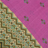 Sanskriti Vintage Sarees Purple/Green Pure Cotton Printed Sari 5yd Craft Fabric