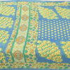 Sanskriti Vintage Sarees Indian Blue Pure Cotton Printed Sari 5yd Craft Fabric