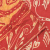 Sanskriti Vintage Sarees Red/Cream Batik Work Pure Cotton Sari 5yd Craft Fabric