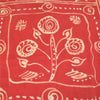 Sanskriti Vintage Sarees Red/Cream Batik Work Pure Cotton Sari 5yd Craft Fabric