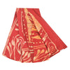 Sanskriti Vintage Sarees Red/Cream Batik Work Pure Cotton Sari 5yd Craft Fabric