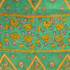 Sanskriti Vintage Sarees Indian Green Pure Cotton Printed Sari 5yd Craft Fabric