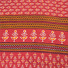 Sanskriti Vintage Sarees From India Red Pure Cotton Print Sari 5yd Craft Fabric