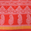 Sanskriti Vintage Sarees From India Red Pure Cotton Print Sari 5yd Craft Fabric