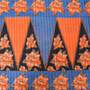 Sanskriti Vintage Sarees Blue/Orange Pure Cotton Printed Sari 5yd Craft Fabric