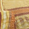 Sanskriti Vintage Sarees Pale-Yellow Pure Cotton Printed Sari 5yd Craft Fabric