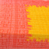 Sanskriti Vintage Sarees Yellow/Red Pure Cotton Printed Sari 5yd Craft Fabric