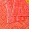 Sanskriti Vintage Sarees Yellow/Red Pure Cotton Printed Sari 5yd Craft Fabric