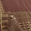 Sanskriti Vintage Sarees Dark Red Pure Cotton Printed Sari 5yd Craft Fabric