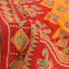 Sanskriti Vintage Sarees Yellow/Red Pure Cotton Printed Sari 5yd Craft Fabric