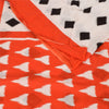 Sanskriti Vintage Sarees Ivory/Orange Pure Cotton Printed Sari 5yd Craft Fabric