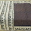 Sanskriti Vintage Sarees Blue/Ivory Hand Block Print Pure Cotton Sari 5yd Fabric