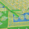 Sanskriti Vintage Sarees Pale-Yellow Pure Cotton Printed Sari 5yd Craft Fabric