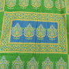 Sanskriti Vintage Sarees Pale-Yellow Pure Cotton Printed Sari 5yd Craft Fabric