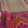 Sanskriti Vintage Sarees Indian Cream Pure Cotton Printed Sari 5yd Craft Fabric